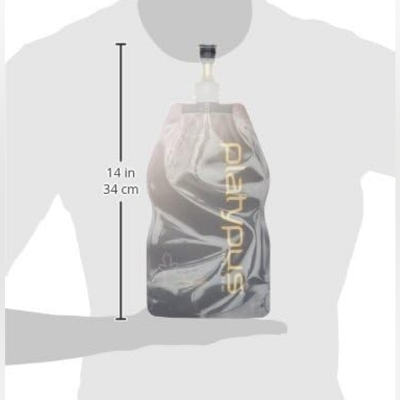 $6 w/$15+ bundle Platypus Soft Bottle with Hyper Flow Cap, Gray, 1-Liter - Picture 3 of 3